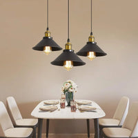 Suspension Cuisine Industrielle Noir et Doré, Plafonnier ou Applique, 22 cm