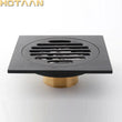 Caniveau de Douche Carré Laiton Noir Mat 10 x 10 cm Anti-Odeur