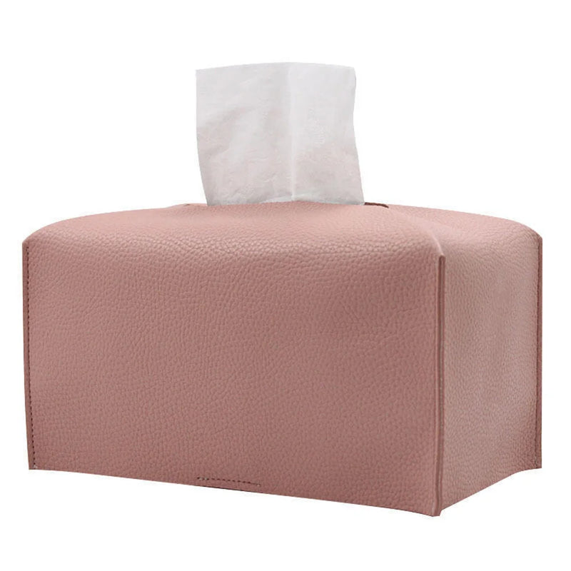 Housse Boîte à Mouchoirs Rectangulaire en Simili Cuir, 24 cm, 7 Coloris