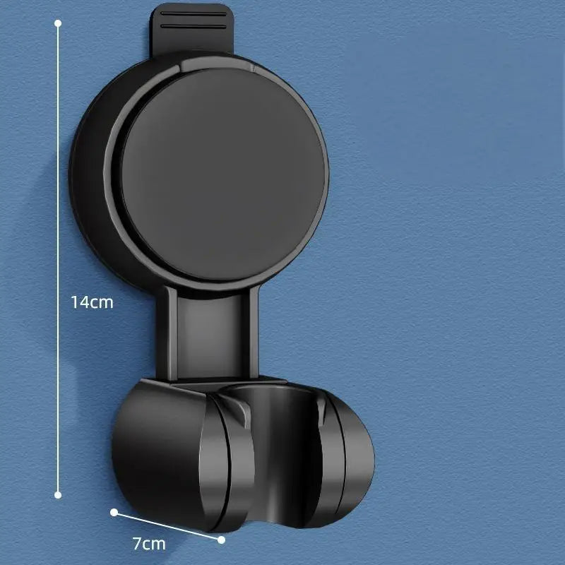 Support de Douchette Sans Perçage à Ventouse Pivotant, Argent, Noir ou Blanc