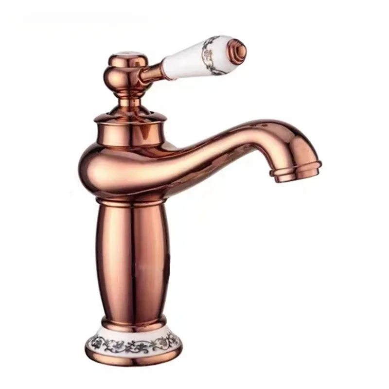 Mitigeur Lavabo Rétro Laiton Massif 7 Finitions