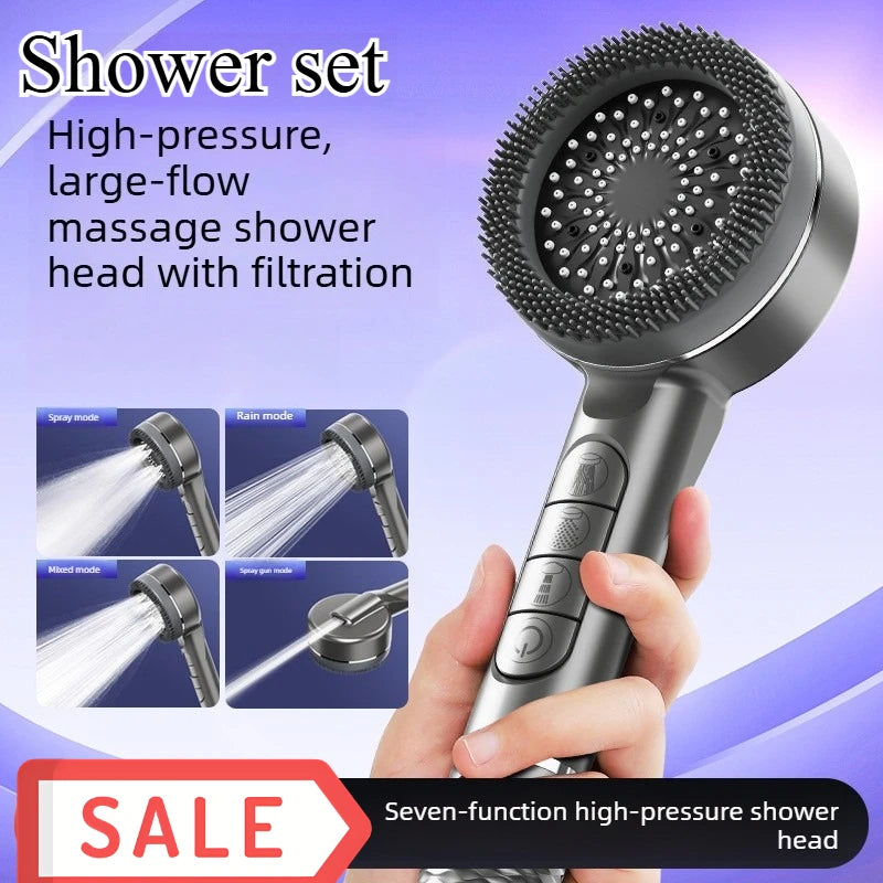 Pommeau de Douche Multifonction 4 Modes avec Filtre