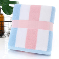 Serviette de Bain Éponge Rayée 70 x 140 cm en 4 Coloris