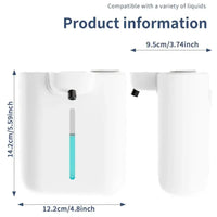 Distributeur de Savon Automatique 500 ml avec Écran, Mural ou à Poser, IPX5