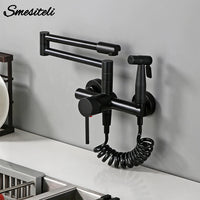 Robinet de Cuisine Mural Pont Double Articulation