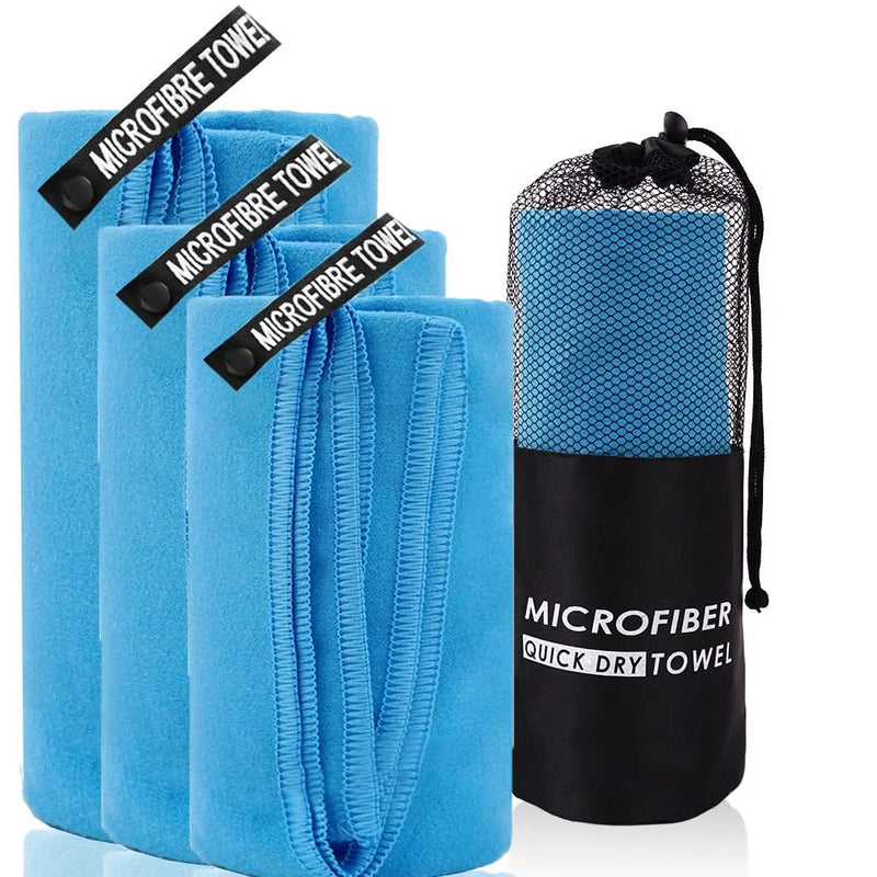 Serviette de Bain Microfibre Séchage Rapide avec Pochette, 4 Tailles