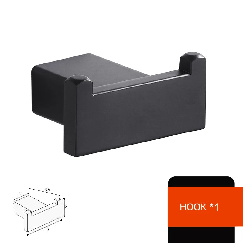 Accessoires Salle de Bain Noir Mat à la Pièce ou en Ensemble