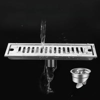 Caniveau de Douche Inox 304 Brossé ou Noir, 20 à 60 cm