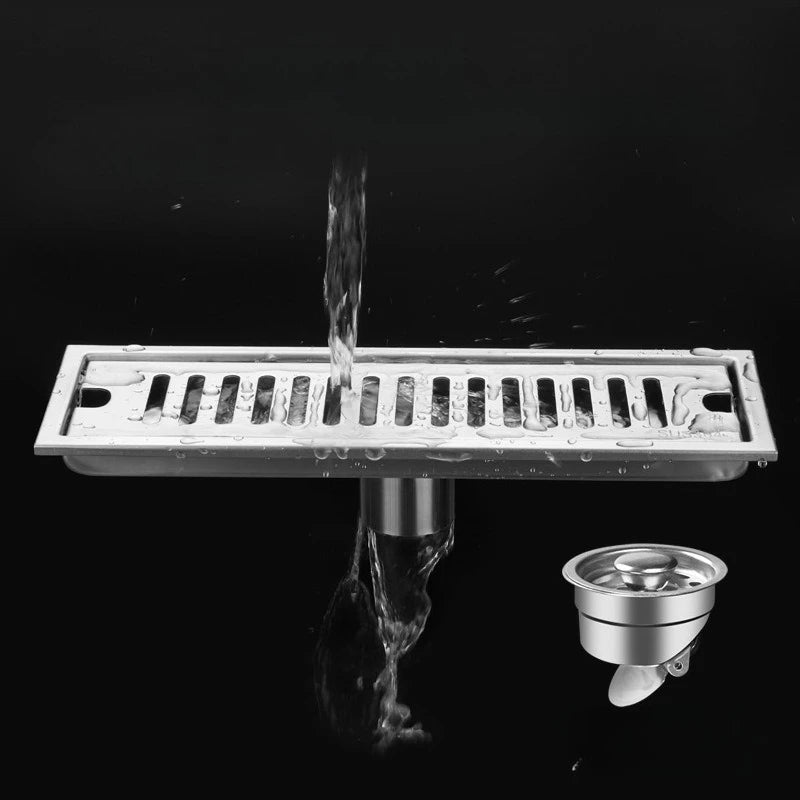 Caniveau de Douche Inox 304 Brossé ou Noir, 20 à 60 cm