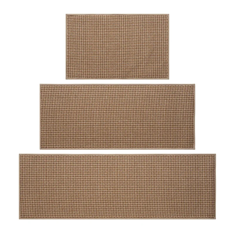 Tapis de Cuisine Tressé Antidérapant Dos Caoutchouc, 4 Tailles, 3 Coloris