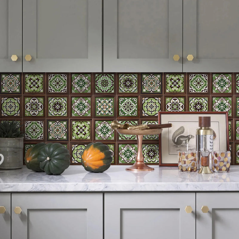 Carreaux Adhésifs Crédence 15 cm, 27 Motifs Colorés, 12 ou 24 Pièces