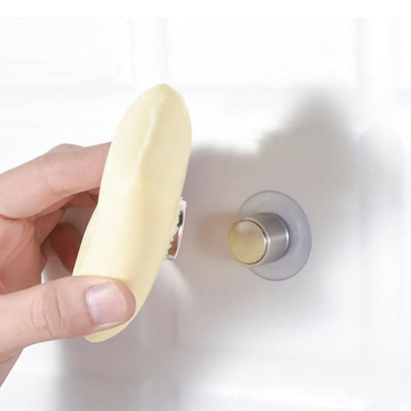 Porte-Savon Magnétique à Ventouse en Inox, Lot de 2 Sans Perçage