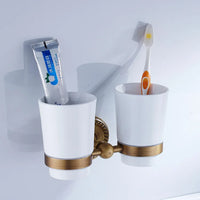 Ensemble d'Accessoires de Salle de Bain Bronze Antique
