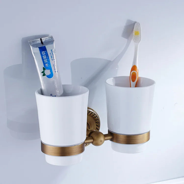 Ensemble d'Accessoires de Salle de Bain Bronze Antique