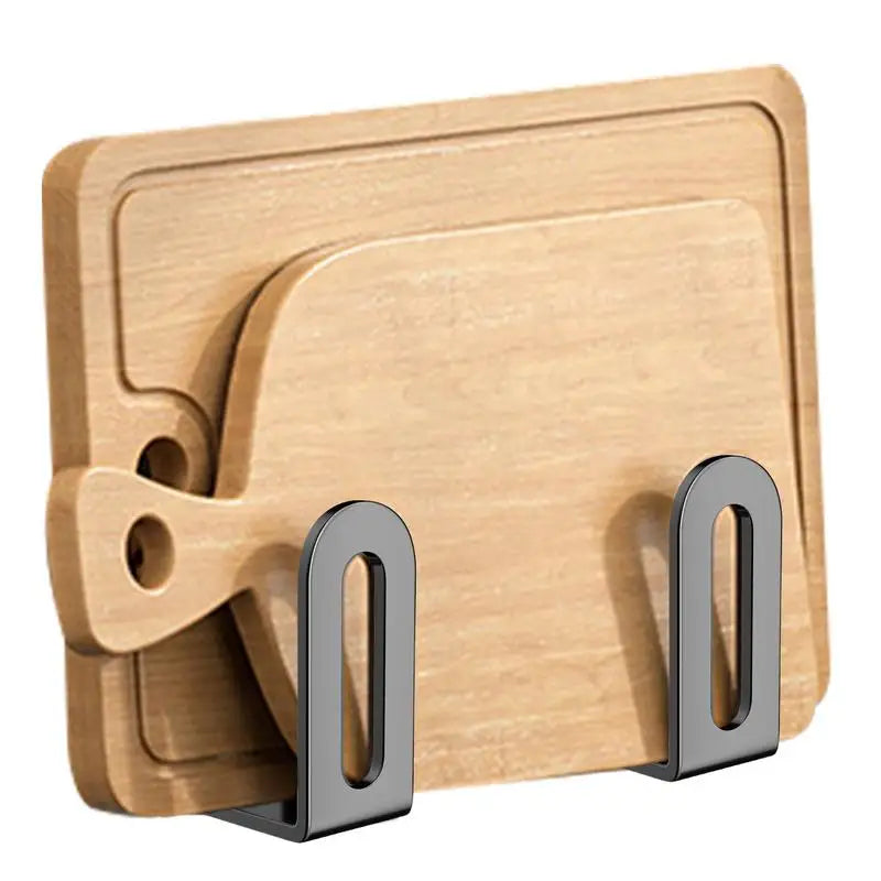 Range-Couvercle Mural Adhésif Noir en Acier au Carbone, Lot de 2 Supports