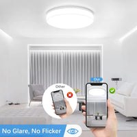 Plafonnier Salle de Bain LED IP45 Carré ou Rond, 15 à 30 cm
