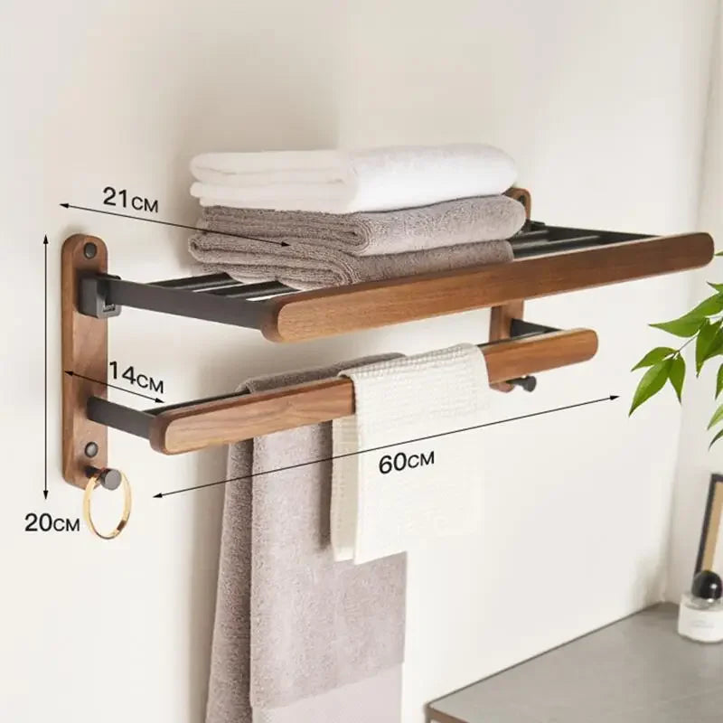 Accessoires Salle de Bain Bois Noyer Noir à la Pièce, 15 Articles