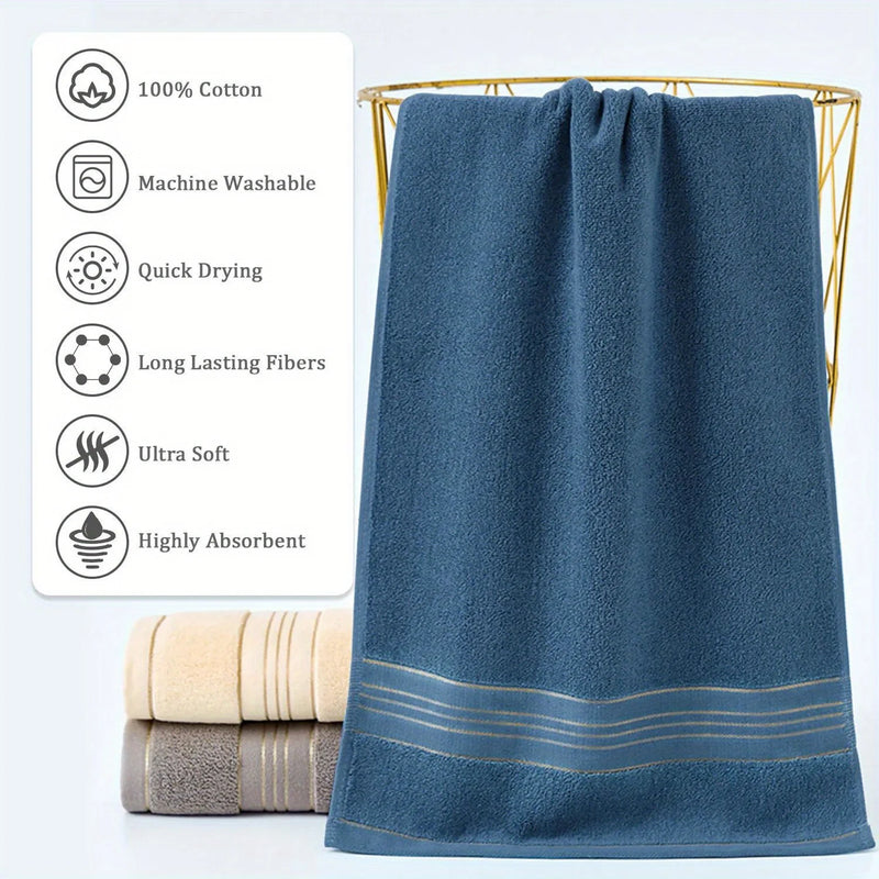 Serviette de Toilette Coton à Liseré Doré 32 x 72 cm