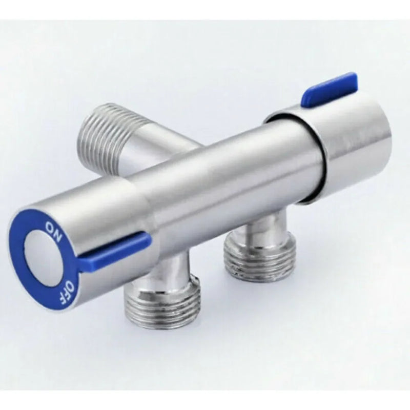 Déviateur Robinet d'Angle Inox 304 Brossé 1 Entrée 2 Sorties 11,8 cm