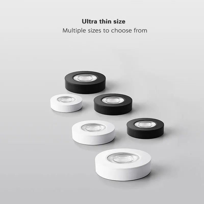 Downlight LED Cuisine en Saillie Ultra-Fin, Noir ou Blanc, 3 à 18 W