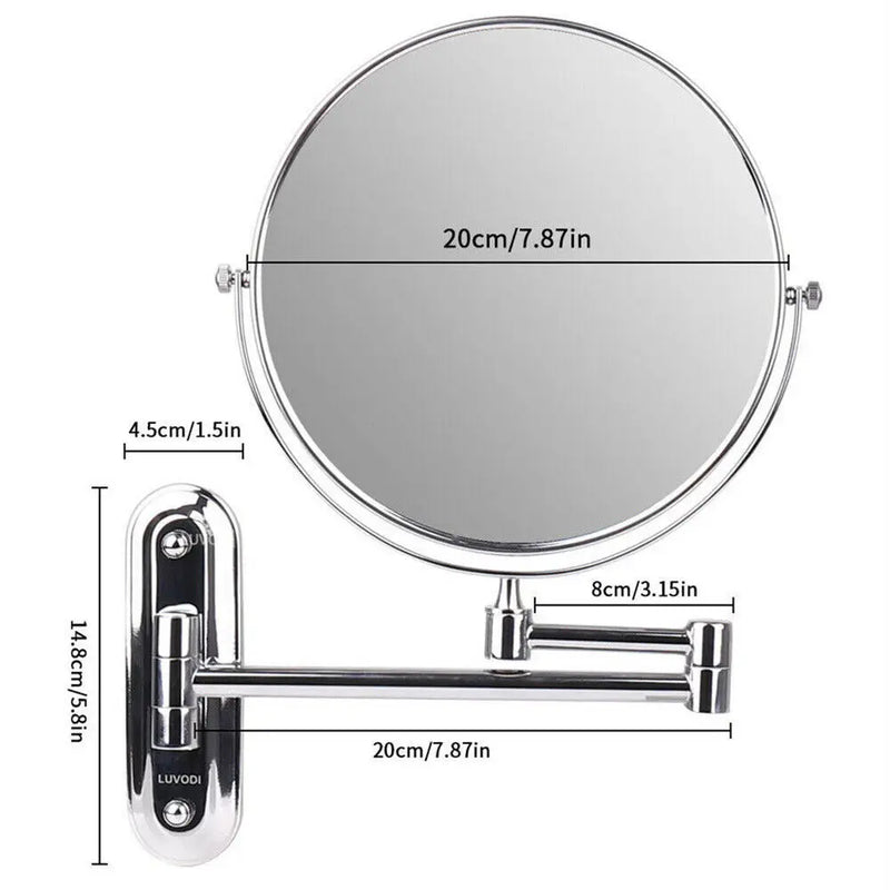 Miroir Grossissant Chromé Pivotant 360 10X 20 cm