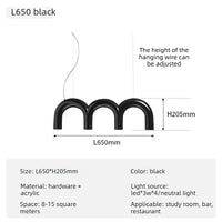 Suspension Cuisine LED Arches Colorées, 2 à 12 LED, 6 Coloris