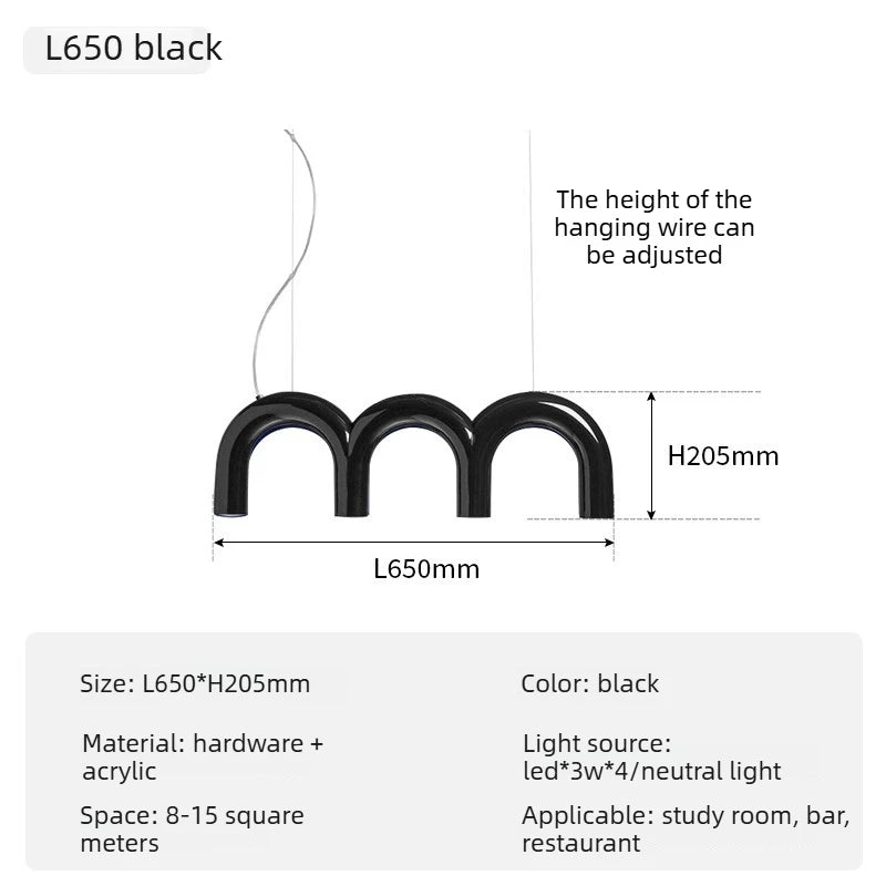 Suspension Cuisine LED Arches Colorées, 2 à 12 LED, 6 Coloris