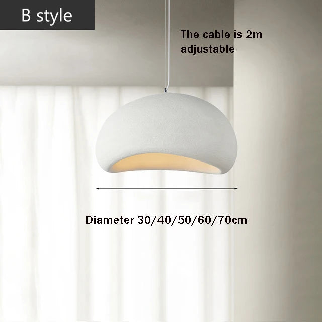 Suspension Cuisine Wabi-Sabi en Résine, Blanc ou Gris, 30 à 80 cm
