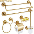 Accessoires Salle de Bain Dorés Classiques à la Pièce, 16 Articles