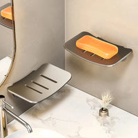 Porte-Savon Mural Aluminium à Fentes, Blanc, Gris ou Noir 13 cm