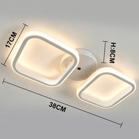 Plafonnier LED Cuisine Multi-Anneaux Dimmable Noir Blanc