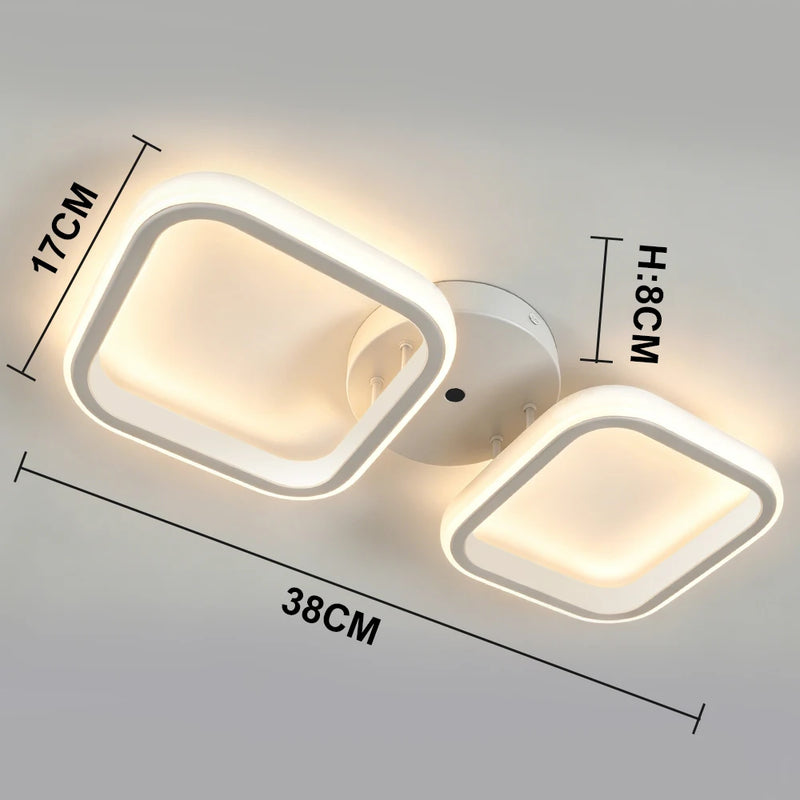 Plafonnier LED Cuisine Multi-Anneaux Dimmable Noir Blanc