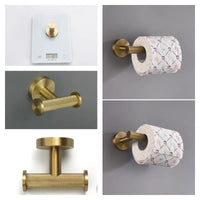 Accessoires Salle de Bain Doré Brossé à la Pièce, 24 Articles