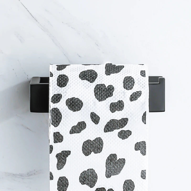 Porte-Papier Toilette Sans Perçage Noir Mat Carré