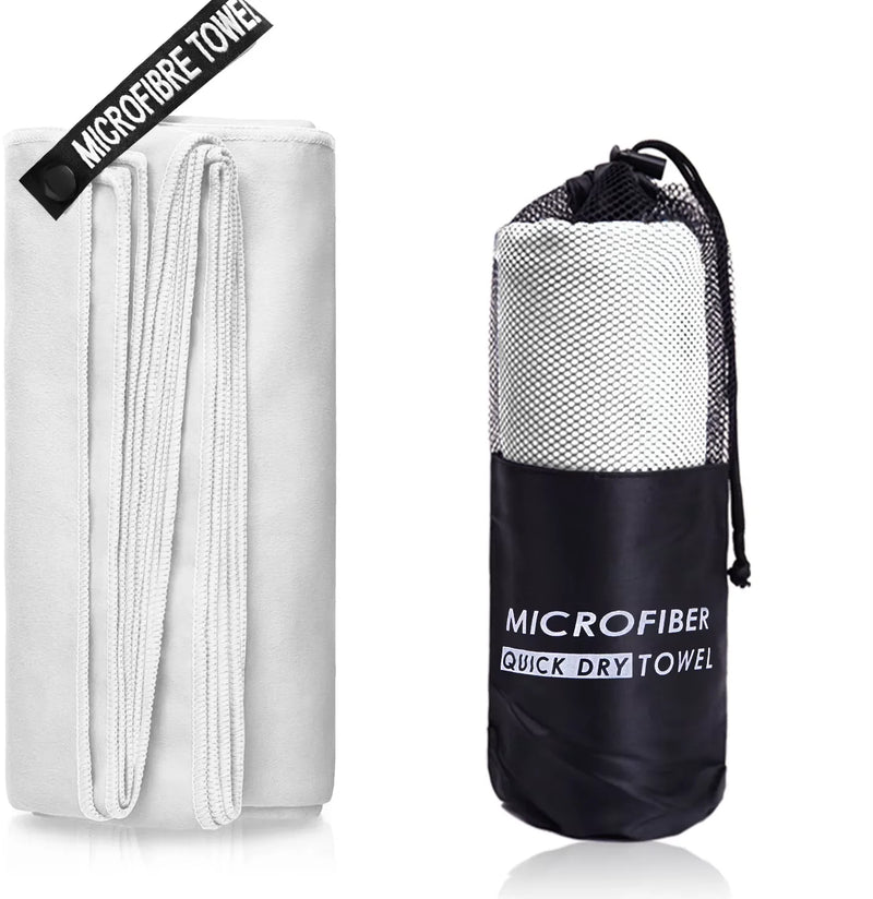 Serviette de Bain Microfibre Séchage Rapide avec Pochette, 4 Tailles