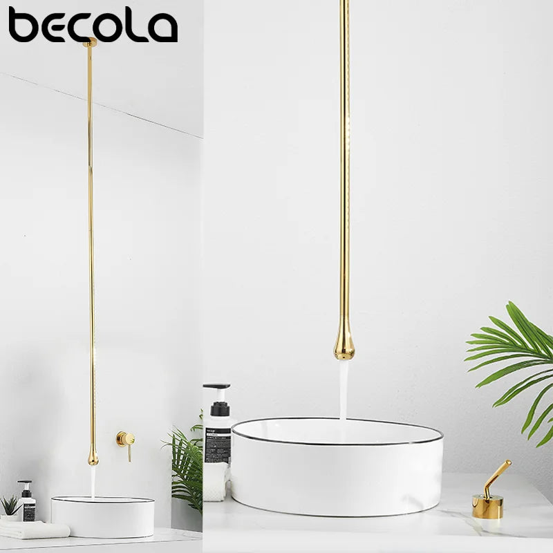 Mitigeur de Lavabo Design Plafond avec Bec Vertical