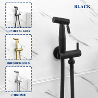 Douchette WC Murale Seule ou en Kit avec Robinet d'Angle, 4 Finitions