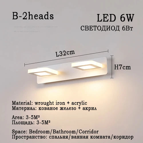 Applique LED Miroir Salle de Bain Étanche Ronde ou Carrée