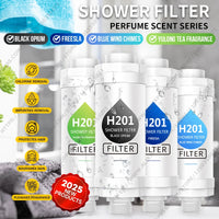 Filtre de Douche Parfumé Freesia, Thé Yulong, Carillon Bleu ou Noir
