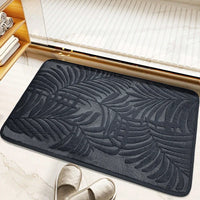 Tapis de Bain Mémoire de Forme à Feuilles en Relief, Antidérapant, 2 Tailles