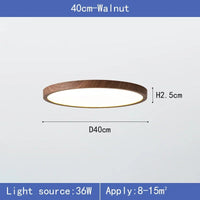 Plafonnier LED Rond Cuisine Effet Bois 30 ou 40 cm