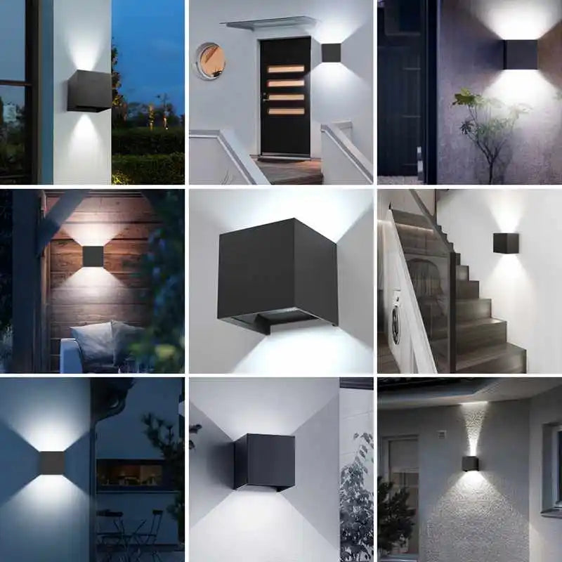 Applique Murale LED Cube Aluminium, Noire ou Blanche, 10 cm, 6 W