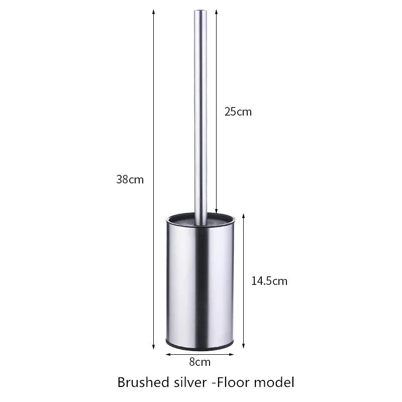 Brosse WC Ronde Inox avec Support, 7 Coloris