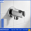 Support Douchette Mural Rond Laiton avec Sortie d'Eau, 4 Finitions