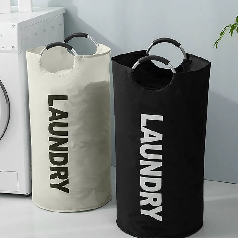 Grand Panier à Linge Pliable en Tissu Oxford 82 L, Poignées Rembourrées