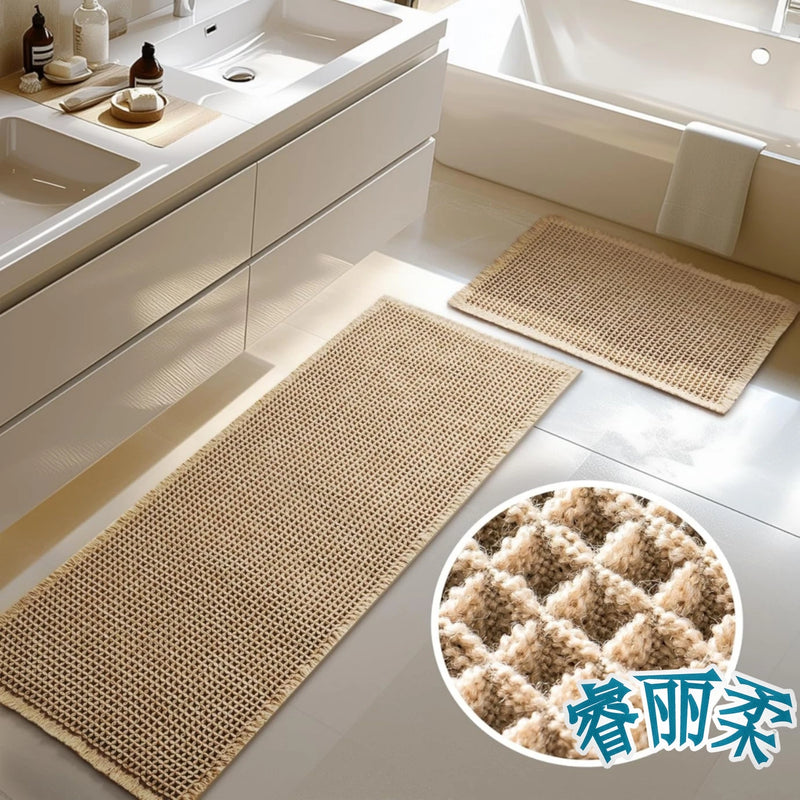 Tapis de Bain Antidérapant Absorbant à Franges
