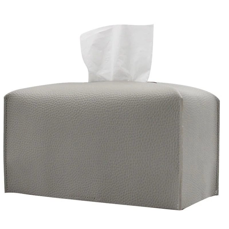 Housse Boîte à Mouchoirs Rectangulaire en Simili Cuir, 24 cm, 7 Coloris