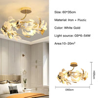 Suspension Cuisine Feuilles de Ginkgo Doré, Céramique ou Acrylique, à la Pièce