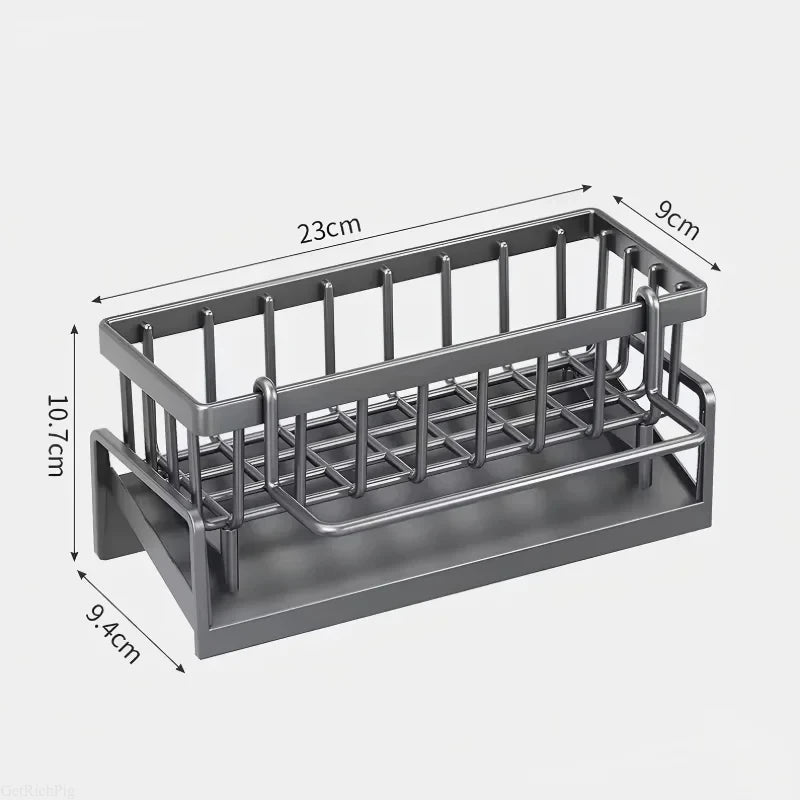 Organisateur d'Évier avec Porte-Serviette Noir 23 cm