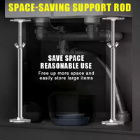 Support de Vasque Sous Plan Réglable en Inox, 29 à 78 cm